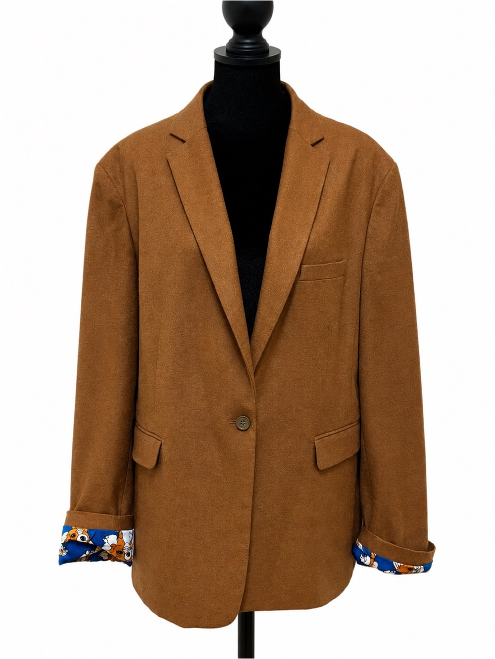 Men's FunWear Gremlins Tan Suede-Style Single-Button Sports Blazer